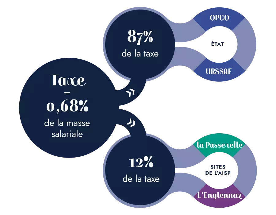 Schéma de comment fonctionne le versement de la taxe d'apprentissage